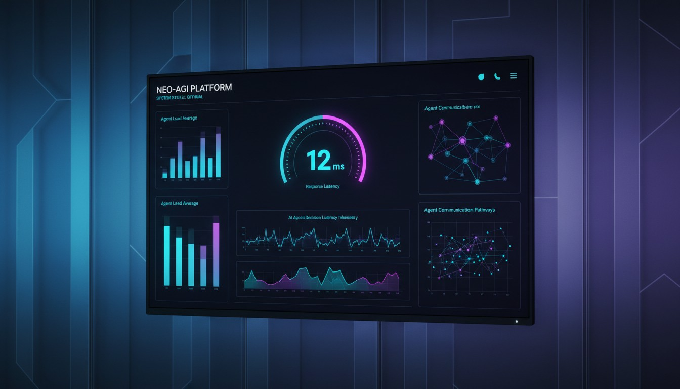 Developer telemetry dashboard demonstrating 12 millisecond autonomous AI agent decision latency