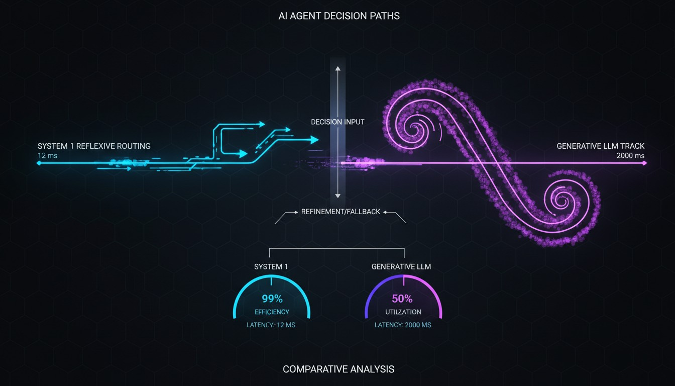 AI Agent Decision Paths: System 1 Reflexive Routing at 12ms versus Generative LLMs at 2000ms